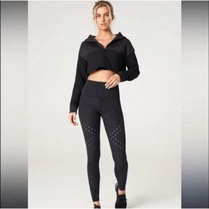 New Gigi C Avery High Waist Cutout Bonded Jersey Leggings L Black